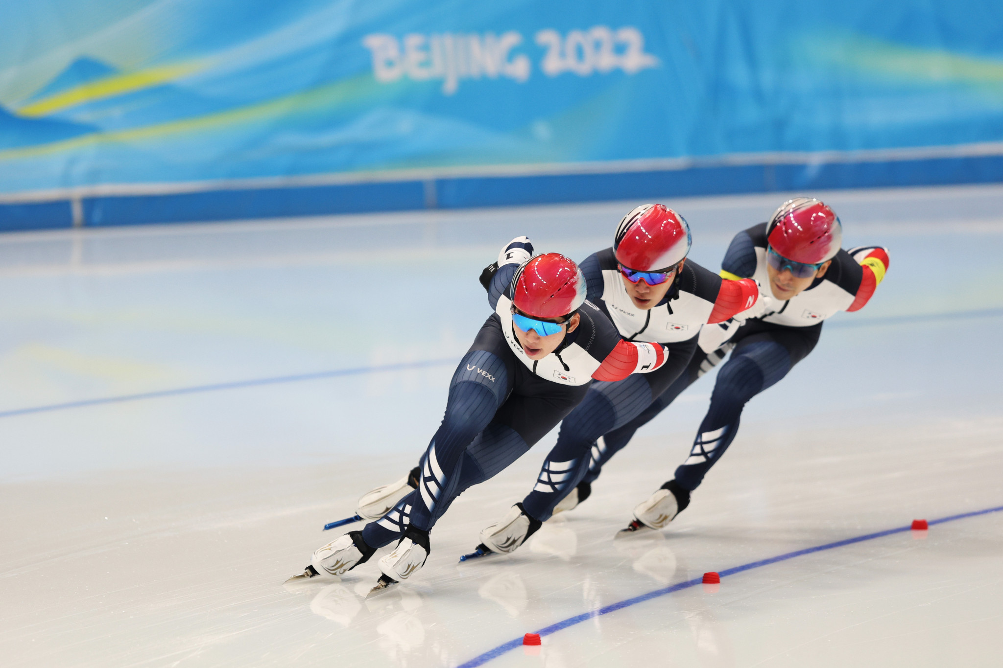 Chung Jae-won, left, and Kim Min-seok, centre, have not appealed their bans ©Getty Images