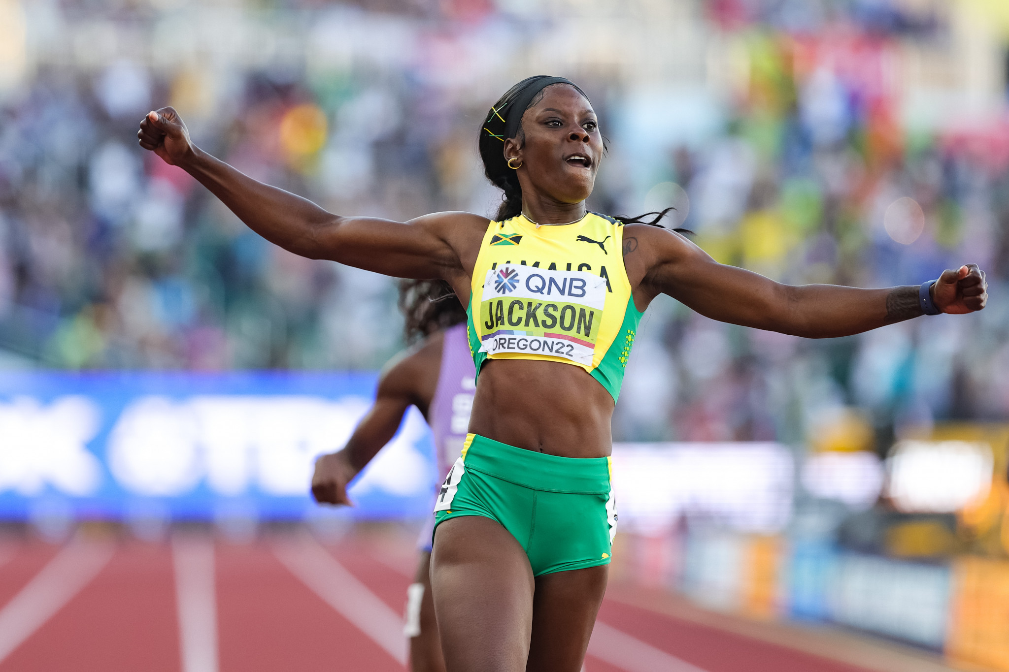 Shericka Jackson sealed the women's 100m gold medal for Jamaica ©Getty Images