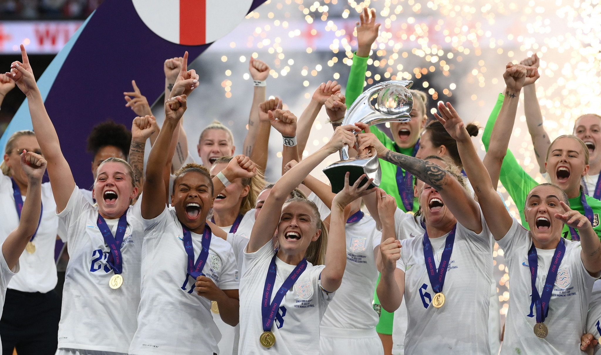 The UEFA Women's European Championship final between England and Germany saw an all-time record attendance for the occasion ©Getty Images