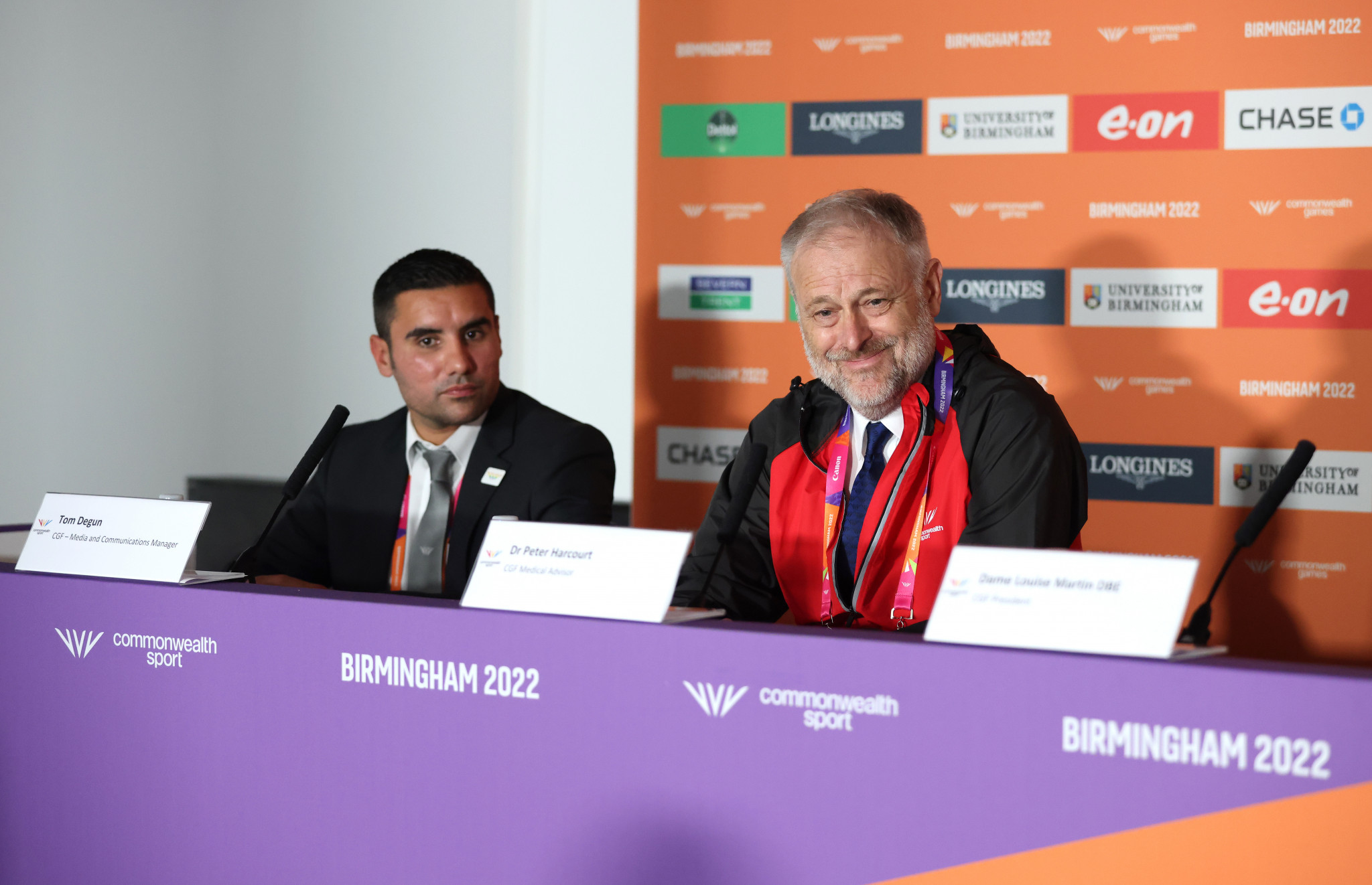 Tom Degun, left, oversaw the Commonwealth Games Federation media operation at Birmingham 2022 ©Getty Images