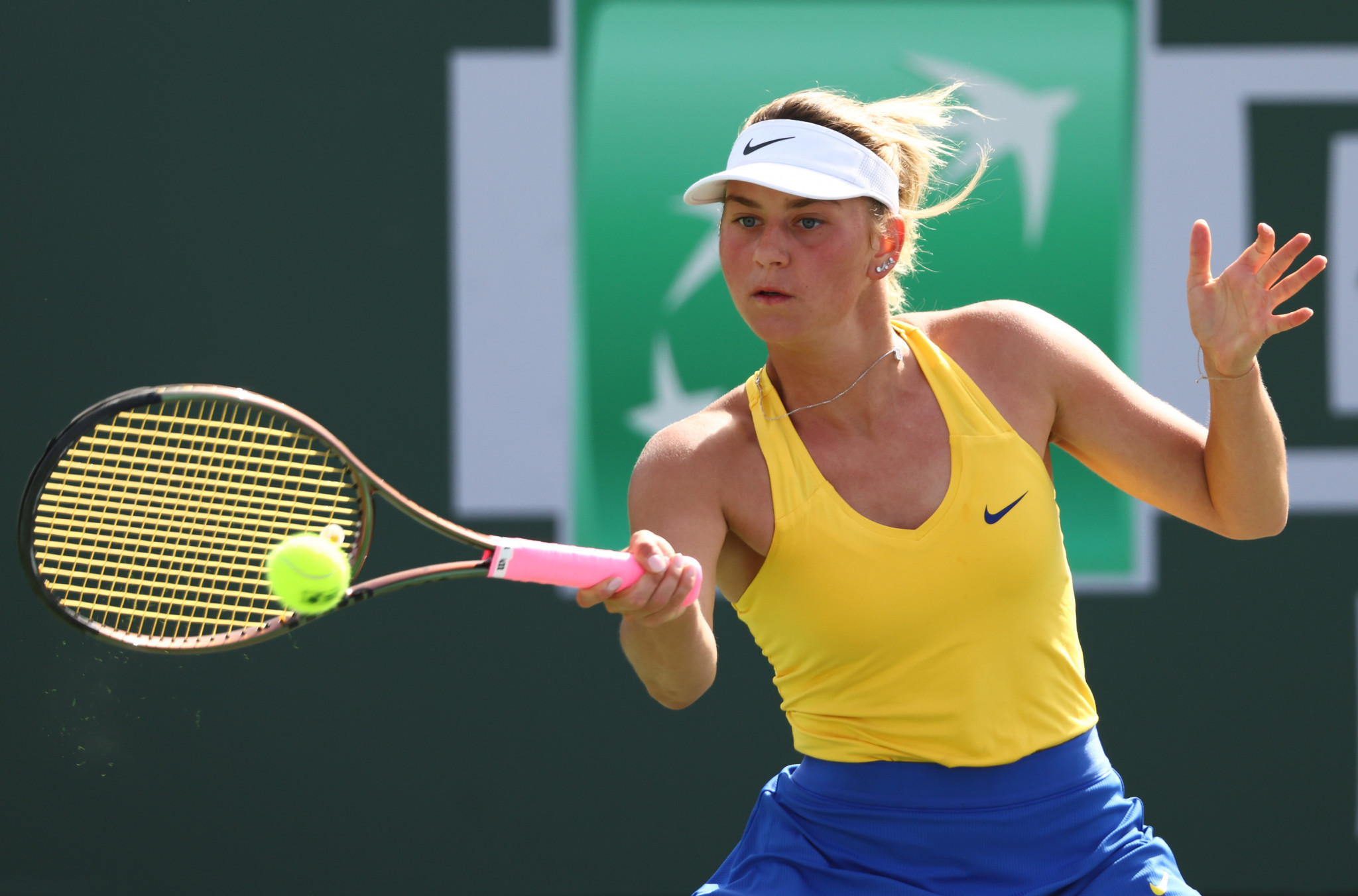 Ukrainian tennis player Marta Kostyuk declined an invitation to participate in the fundraiser after learning that Belarusian Victoria Azarenka had been scheduled to feature ©Getty Images
