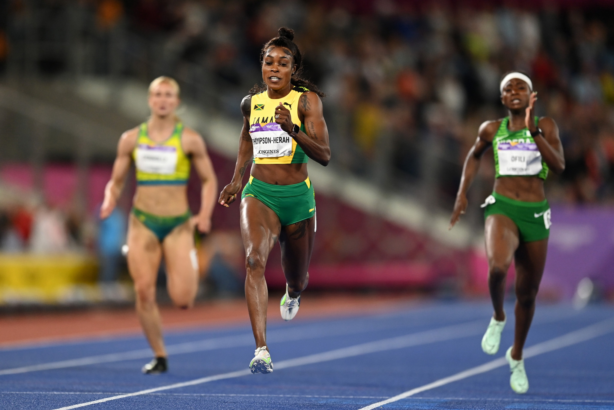 Jamaica's Elaine Thompson-Herah, the fastest woman alive, faces her Jamaican compatriot Shelly-Ann Fraser-Pryce at the Lausanne Diamond League meeting tomorrow ©Getty Images