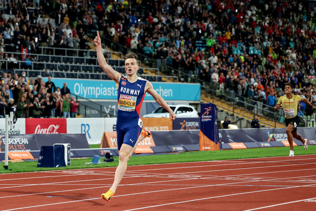 Karsten Warholm's European 400m hurdles win in Munich attracted a 63 per cent audience share for Norwegian broadcaster NRK ©Getty Images