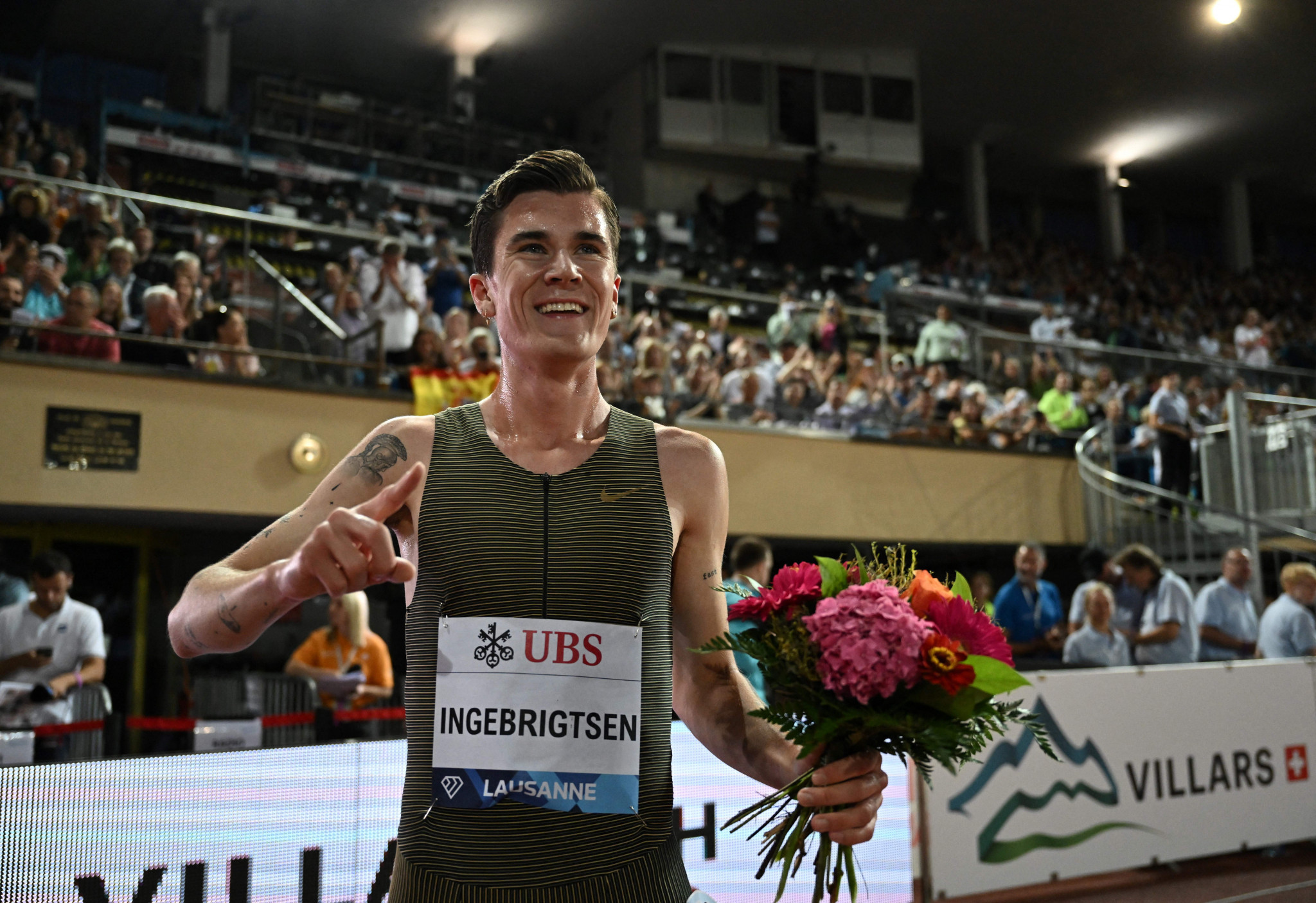 Norway's Olympic 1500m champion Jakob Ingebrigtsen set the fastest time of the season in Lausanne tonight ©Getty Images