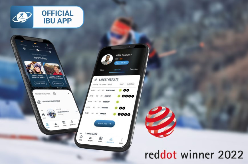 International Biathlon Union App wins Red Dot Award for user-friendly design