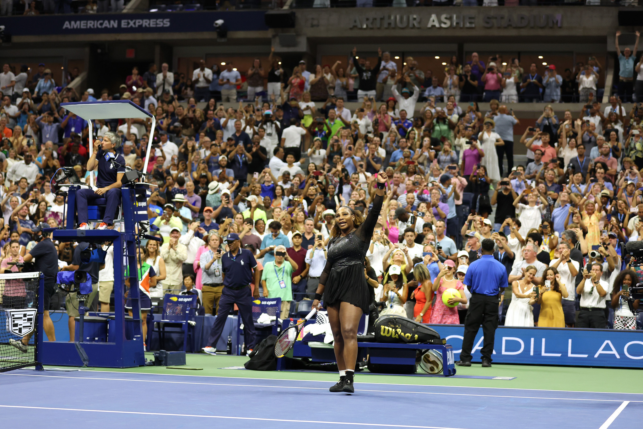 A record number of people attended the night session on the opening day of the US Open ©Getty Images
