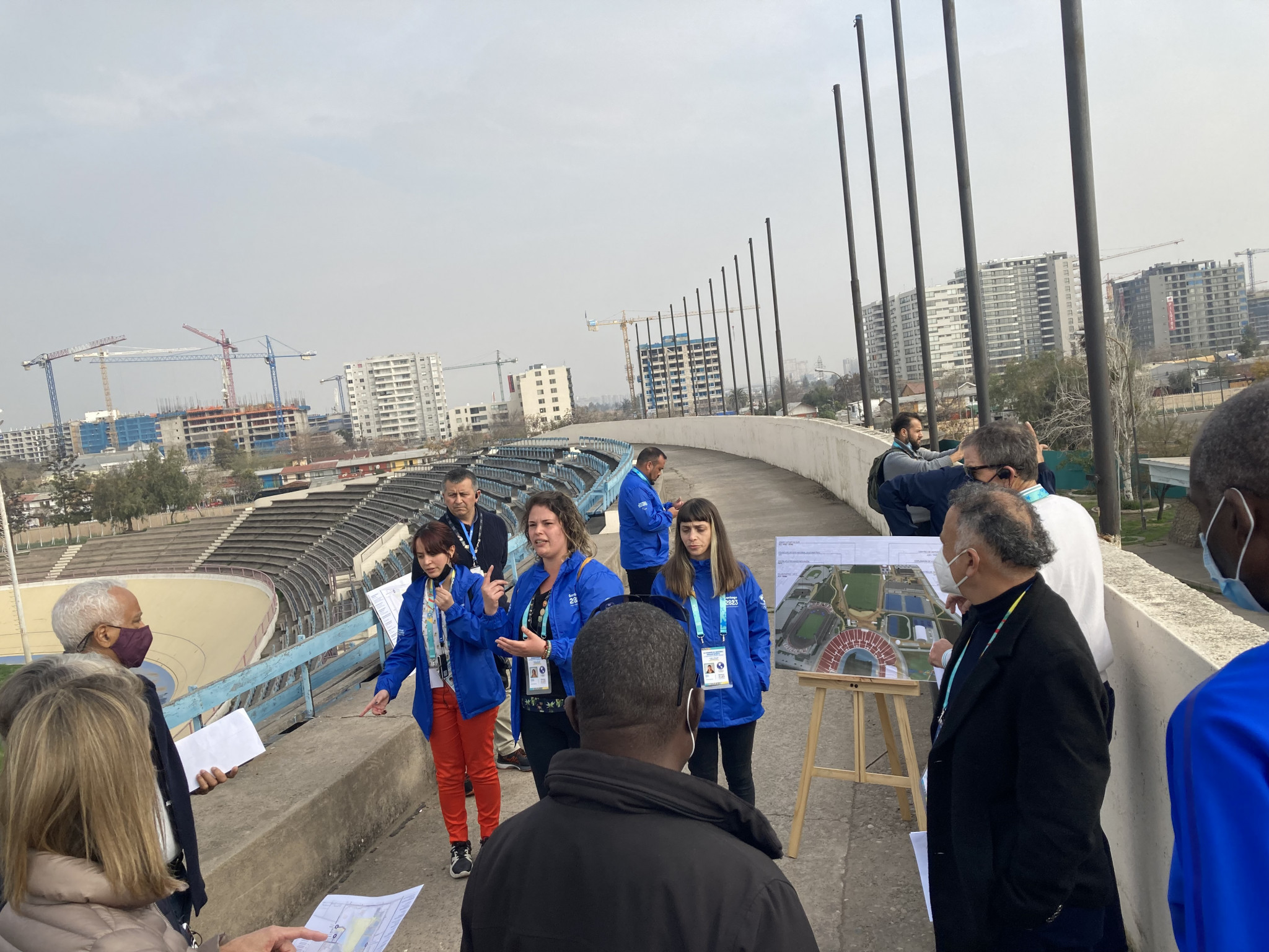 Santiago 2023 staff also led a tour group around one of the main cluster sites in the Chilean capital ©ITG
