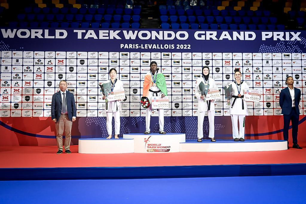 Nam Min-seo, second to left, progressed to her first Grand Prix semi-final and final matches in Paris ©World Taekwondo