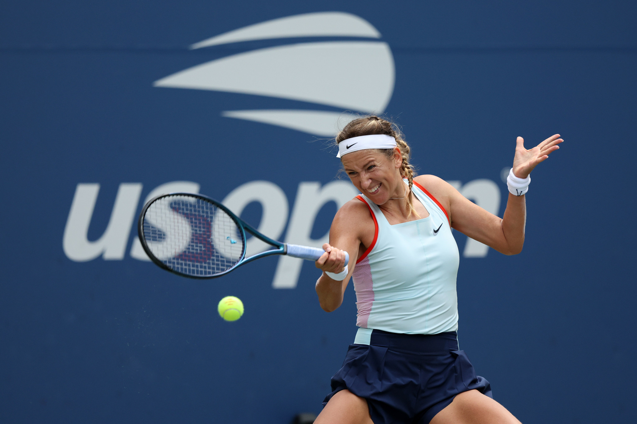 Three-time US Open finalist Victoria Azarenka of Belarus, competing as a neutral, advanced to the fourth round with a comfortable win against Croatia's Petra Martić ©Getty Images
