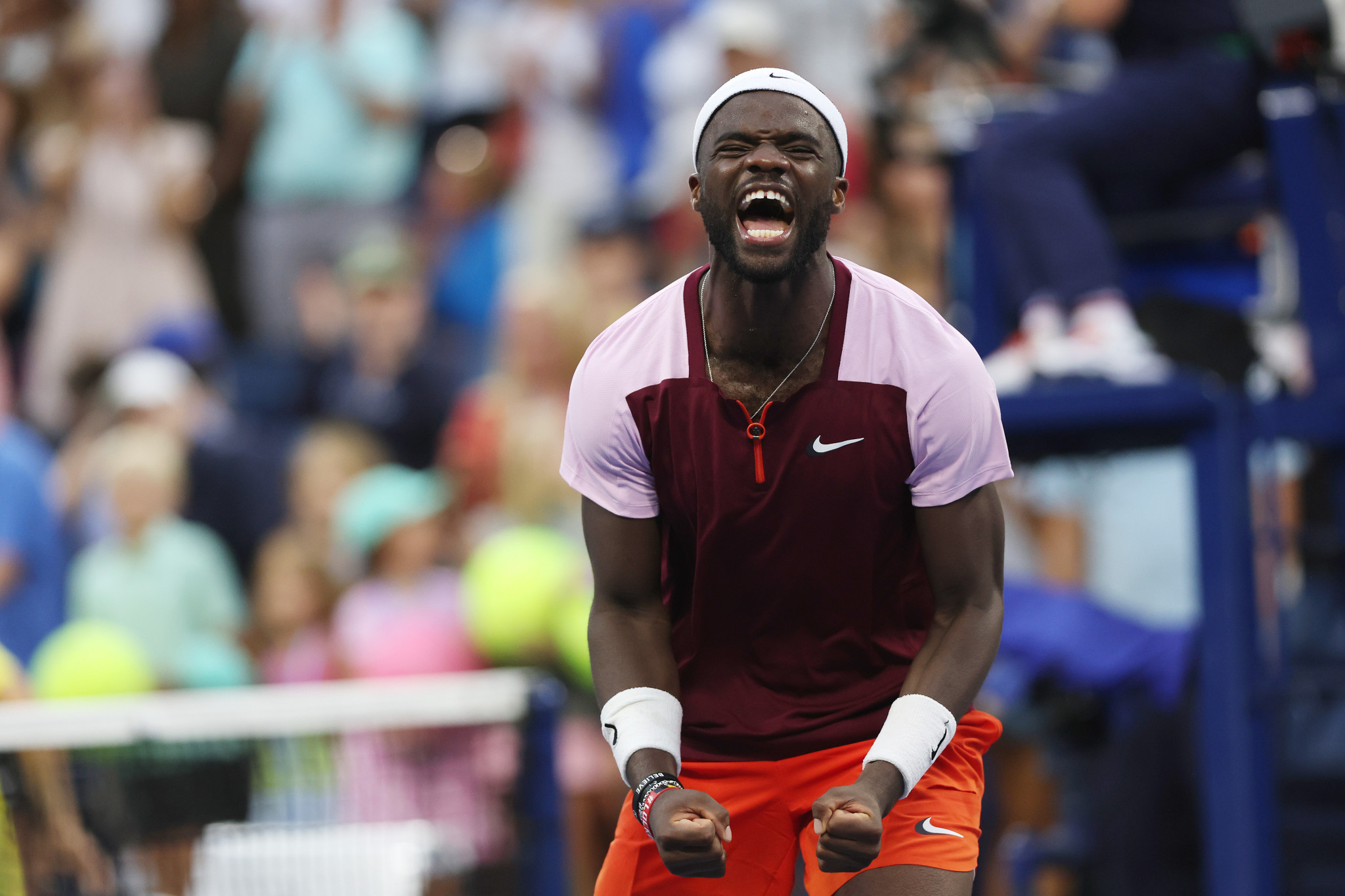 Home favourite Frances Tiafoe reached the US Open fourth round with a straight sets victory against Diego Schwartzman of Argentina ©Getty Images