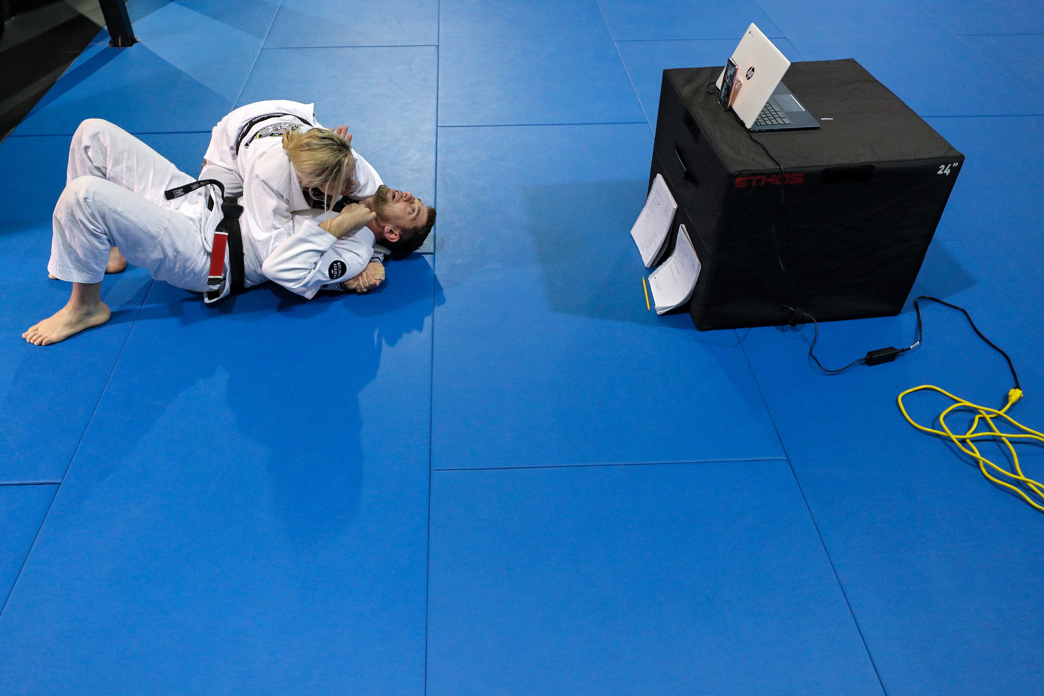 Jordanian ju-jitsu instructor says sport's values encourage "think first and be calm" attitude