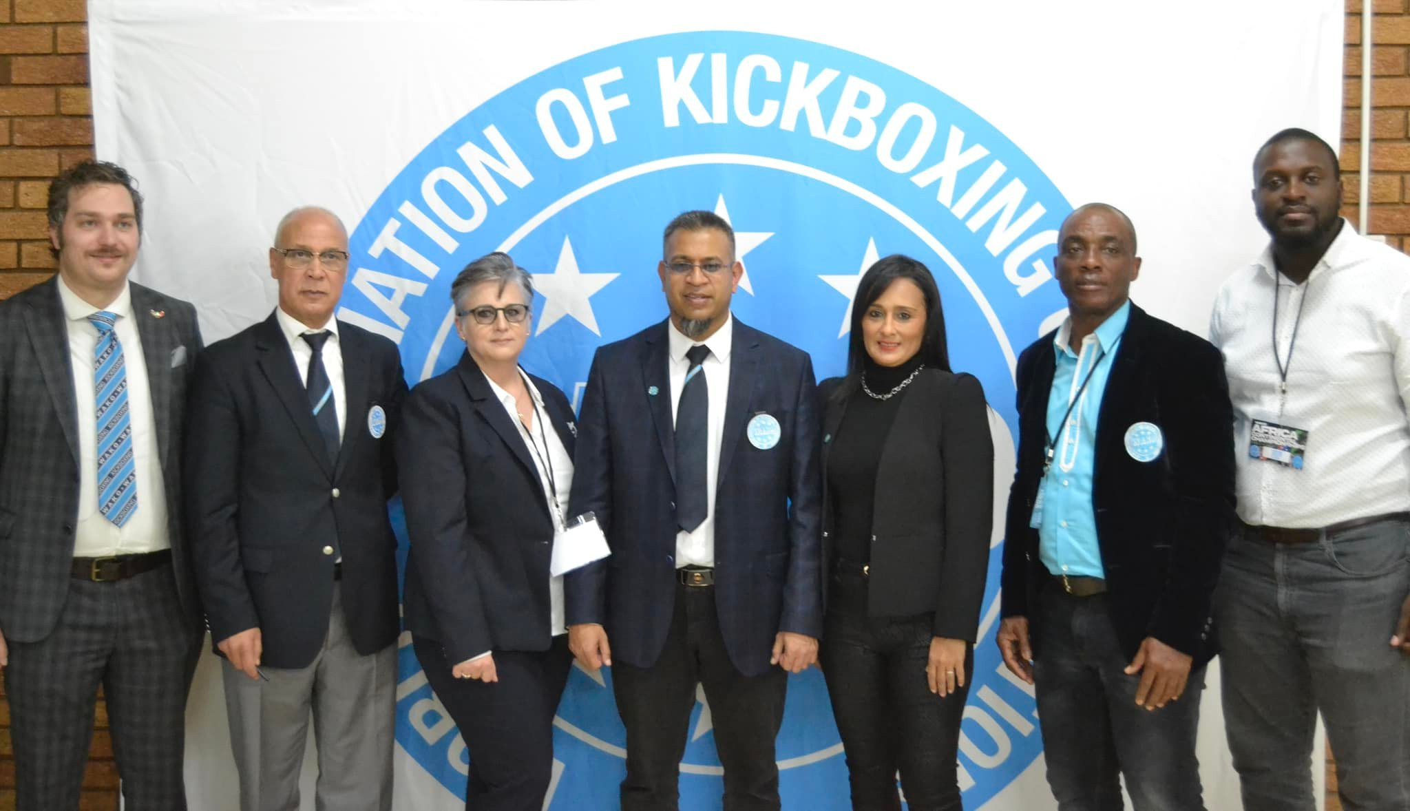 Aslam Mahomed, centre, is also the President of South African Kickboxing Association ©WAKO Africa