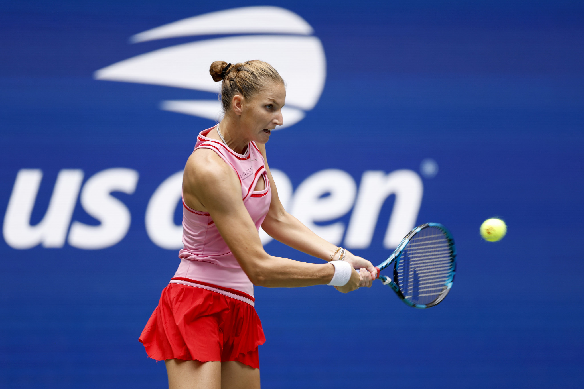 Karolina Pliskova was eliminated after a straight sets loss to Aryna Sabalenka ©Getty Images