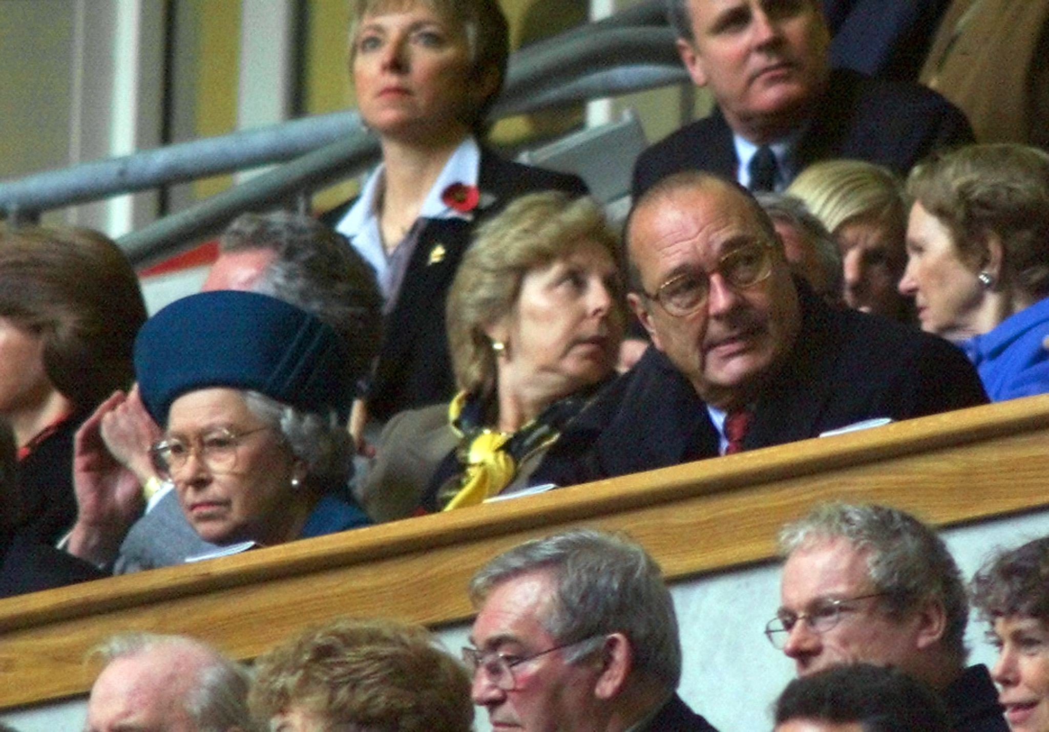 Queen Elizabeth II attends the 1999 Rugby Union World Cup Final between France and Australia in Cardiff ©Getty Images
