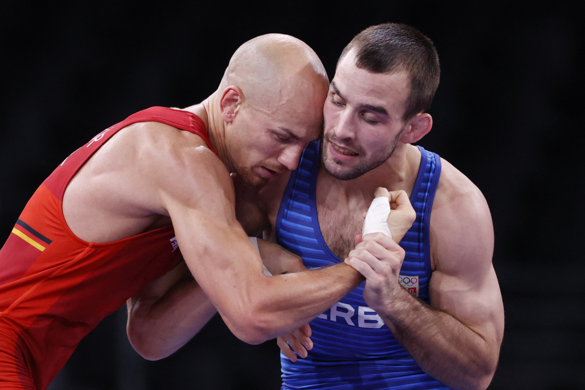 Mate Nemeš, right, has become a world champion after coming out on top in the men's under-67kg class ©Getty Images
