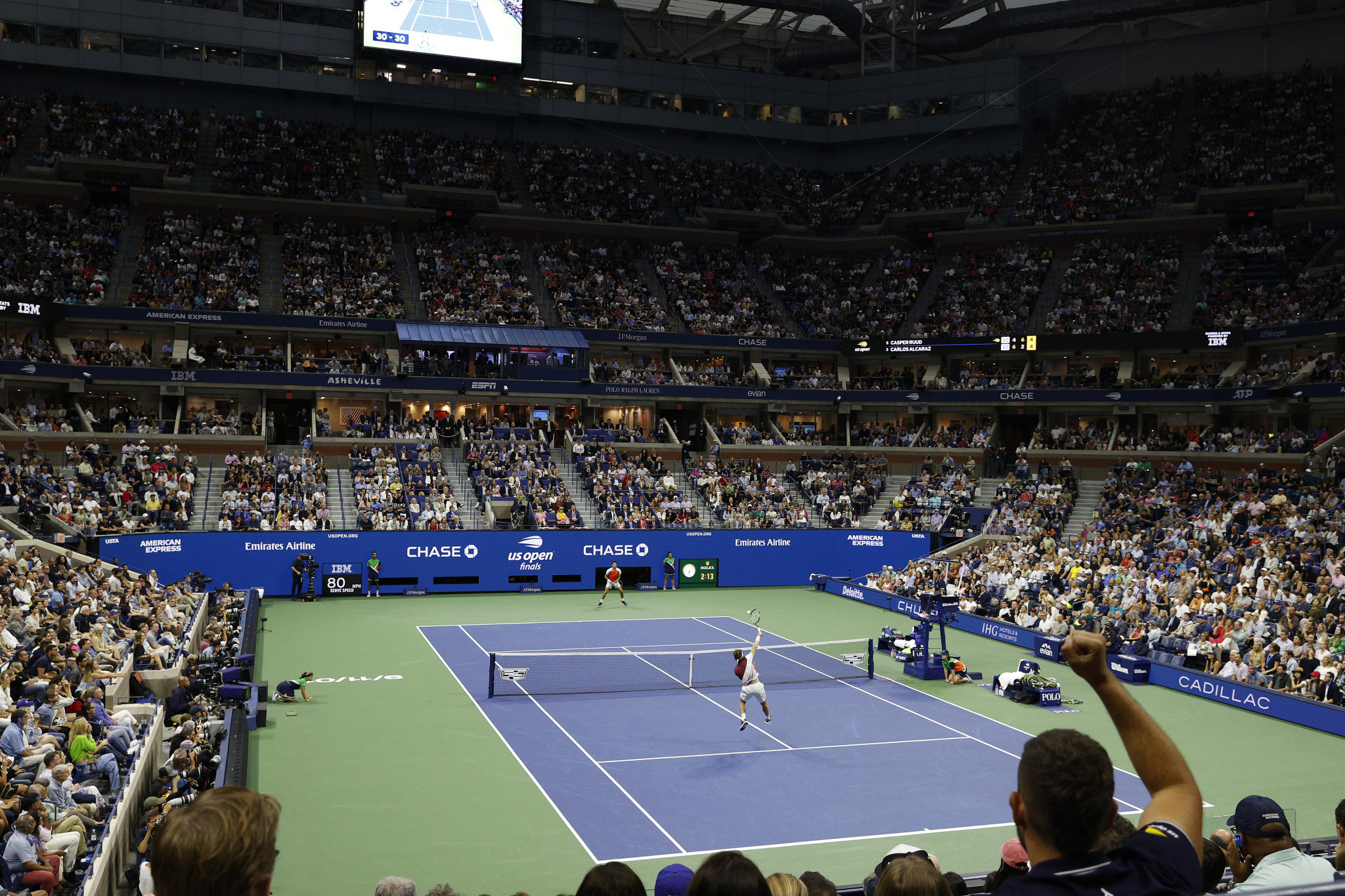 Alcaraz and Ruud served up a thrilling men's singles final in front of a packed Arthur Ashe Stadium ©Getty Images