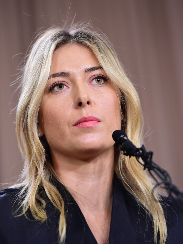 Maria Sharapova breaks the news about the positive doping test for the heart medicine meldonium for which she is currently suspended by the Women's Tennis Association ©Getty Images