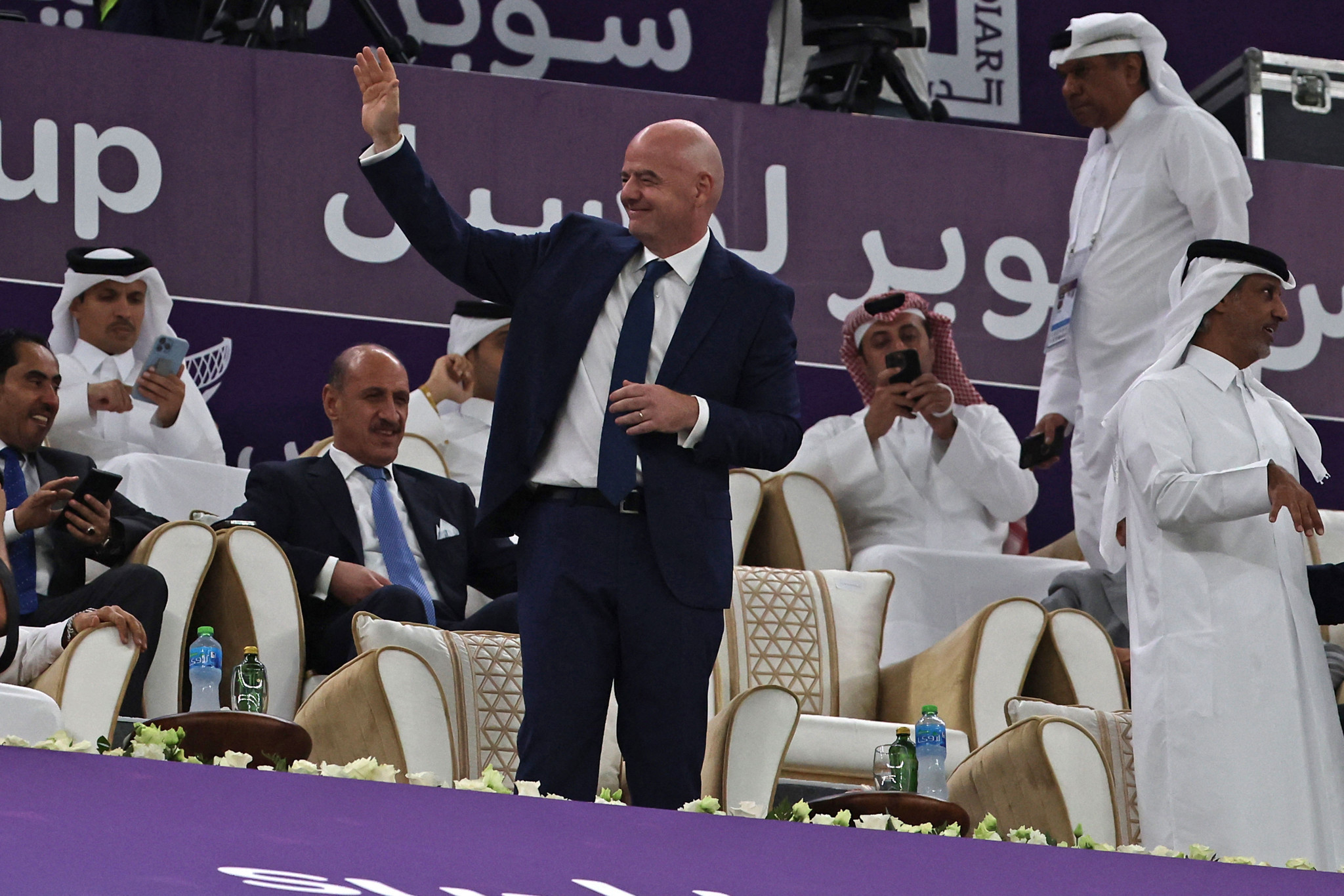 FIFA President Gianni Infantino attended a World Cup test event in Qatar ©Getty Images