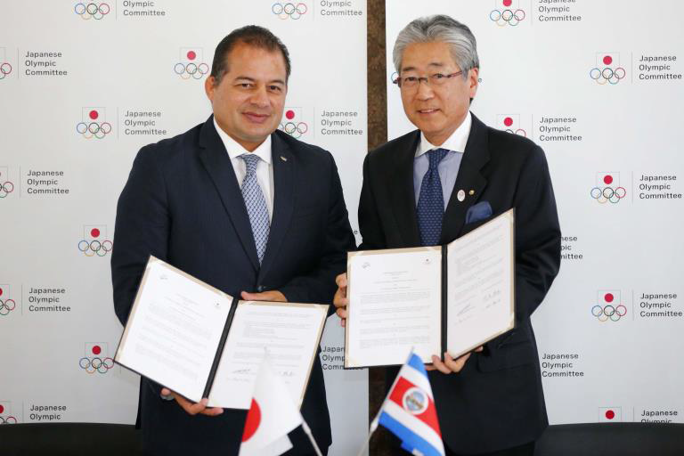 Japanese Olympic Committee sign partnership agreement with National Olympic Committee of Costa Rica in Tokyo