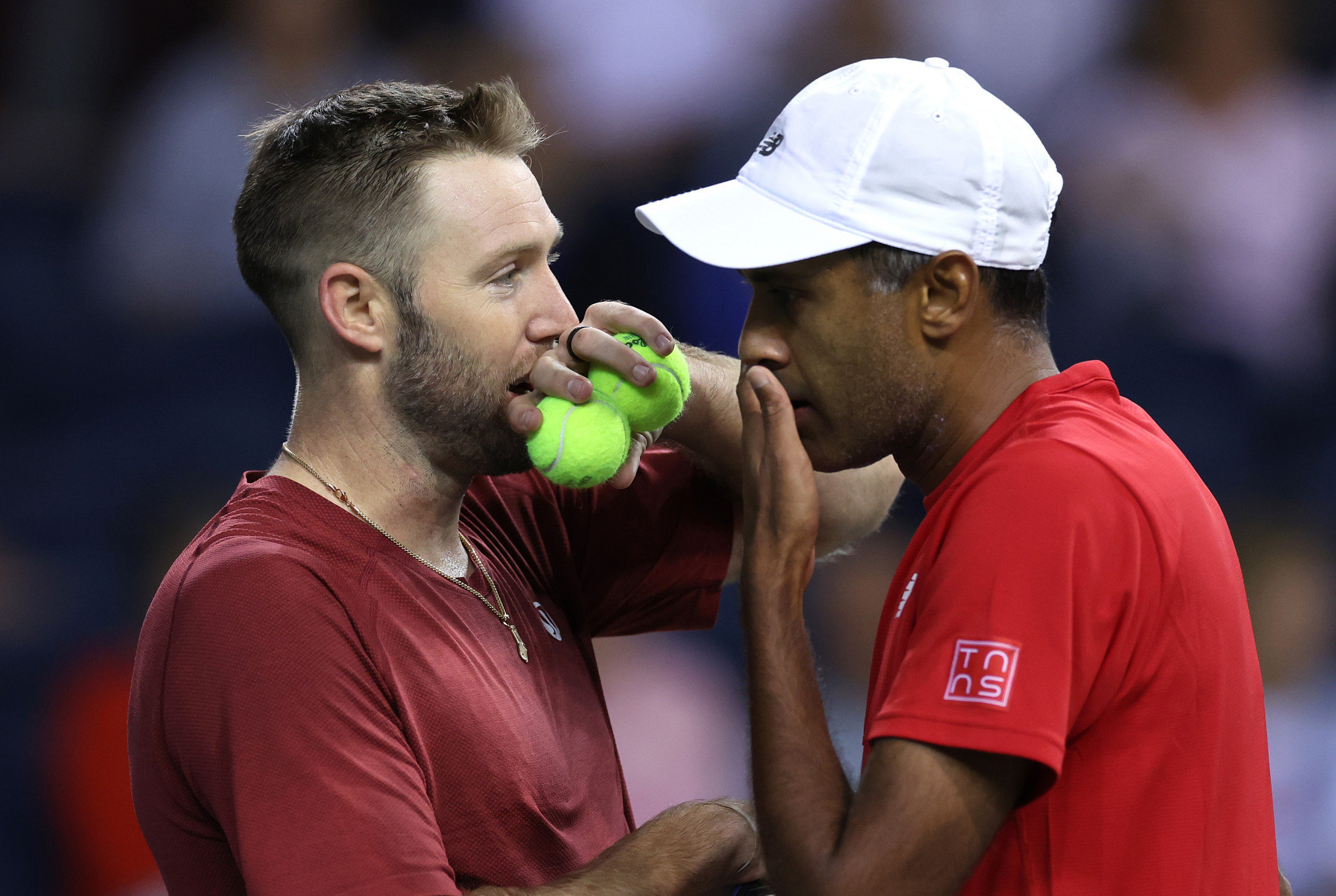 Jack Sock, left, and Rajeev Ram gave the US a dramatic victory over Britain in the Davis Cup, in a tie that finished at 1am local time ©Getty Images