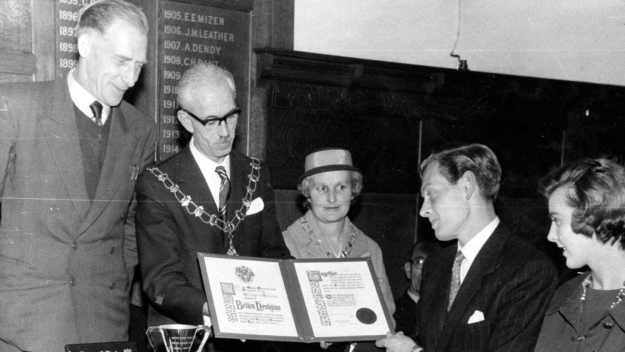 The achievements of Brian Hewson were recognised by Merton Council in London, where he was born and raised ©Merton Council 