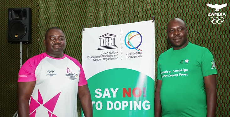 NOCZ President Alfred Foloko, left, attended the anti-doping workshop ©NOCZ
