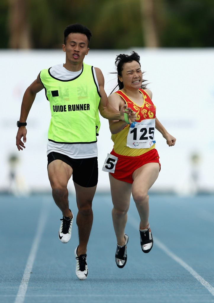 Daqing Zhu triumphed in the T12 100m final