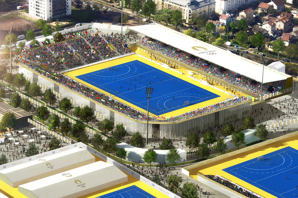 The Yves du Manoir Stadium is set to hold 15,000 spectators for hockey matches at the Paris 2024 Olympics ©Paris 2024