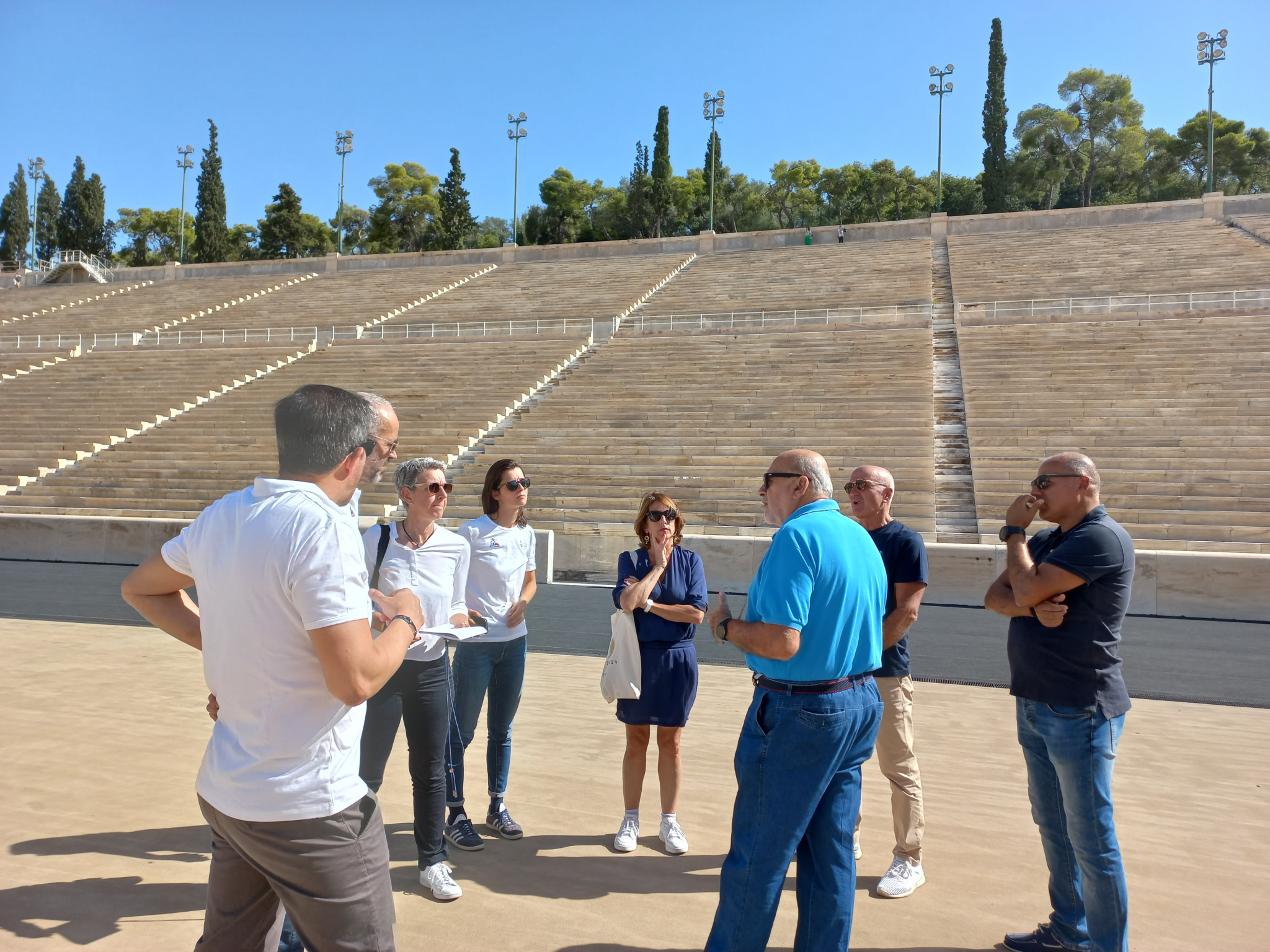 Paris 2024 representatives were also taken to the Panathenaic Stadium in Athens which is set to host the formal Handover Ceremony in 2024  ©Hellenic Olympic Committee