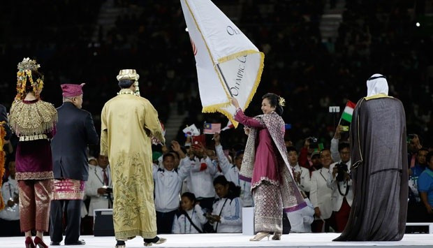 Jakarta received the official Olympic Council of Asia flag at the Closing Ceremony of the 2014 Asian Games in Incheon 