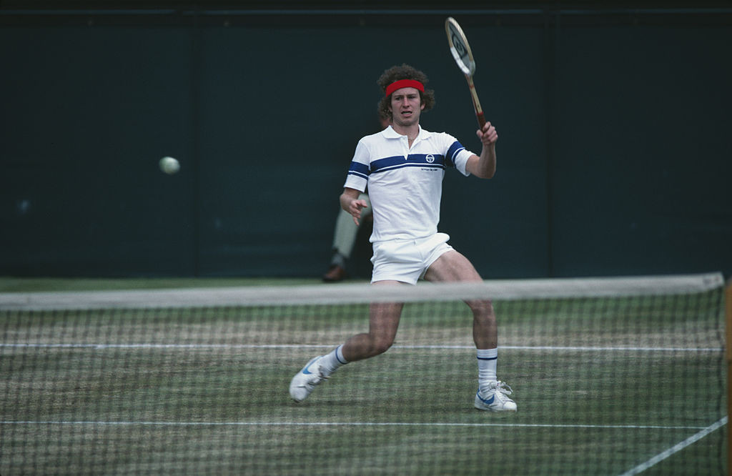 John McEnroe, pictured in 1981 en route to his first Wimbledon title, described Federer's forehand as 