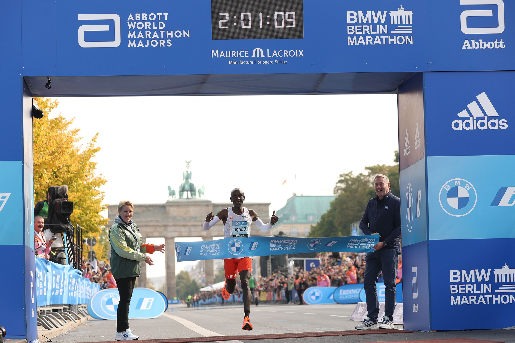Eliud Kipchoge broke his own marathon world record in Berlin ©Getty Images