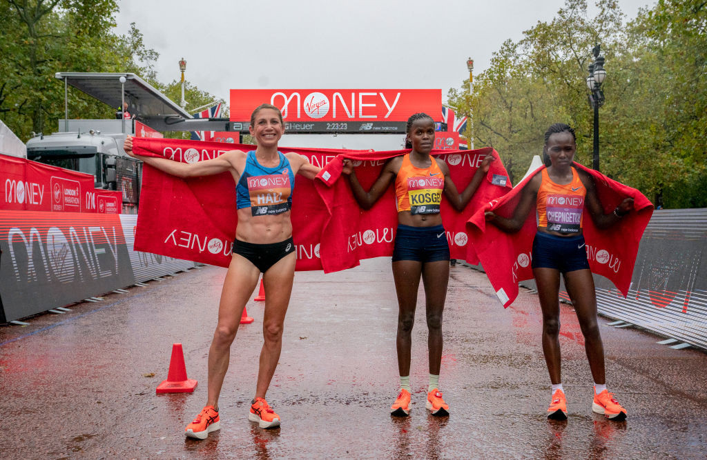 Kenya's world record-holder Brigid Kosgei won her second London Marathon in 2020 but finished fourth last year and has dropped out of Sunday's edition with a hamstring problem ©Getty Images