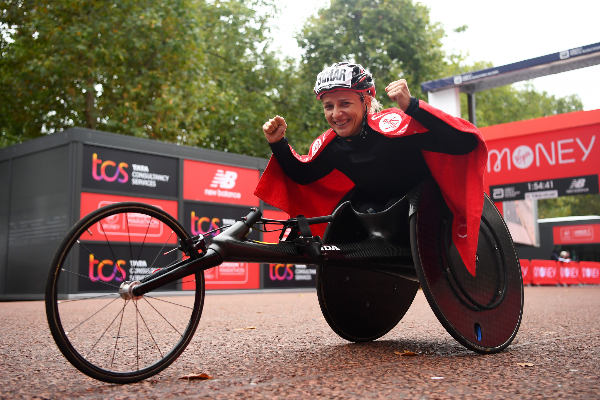 The winner of the women's wheelchair race at last year's London Marathon Manuela Schar described the increase in prize money as "huge" ©Getty Images 