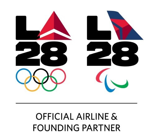 The integrated LA28 logo with Delta ©LA28