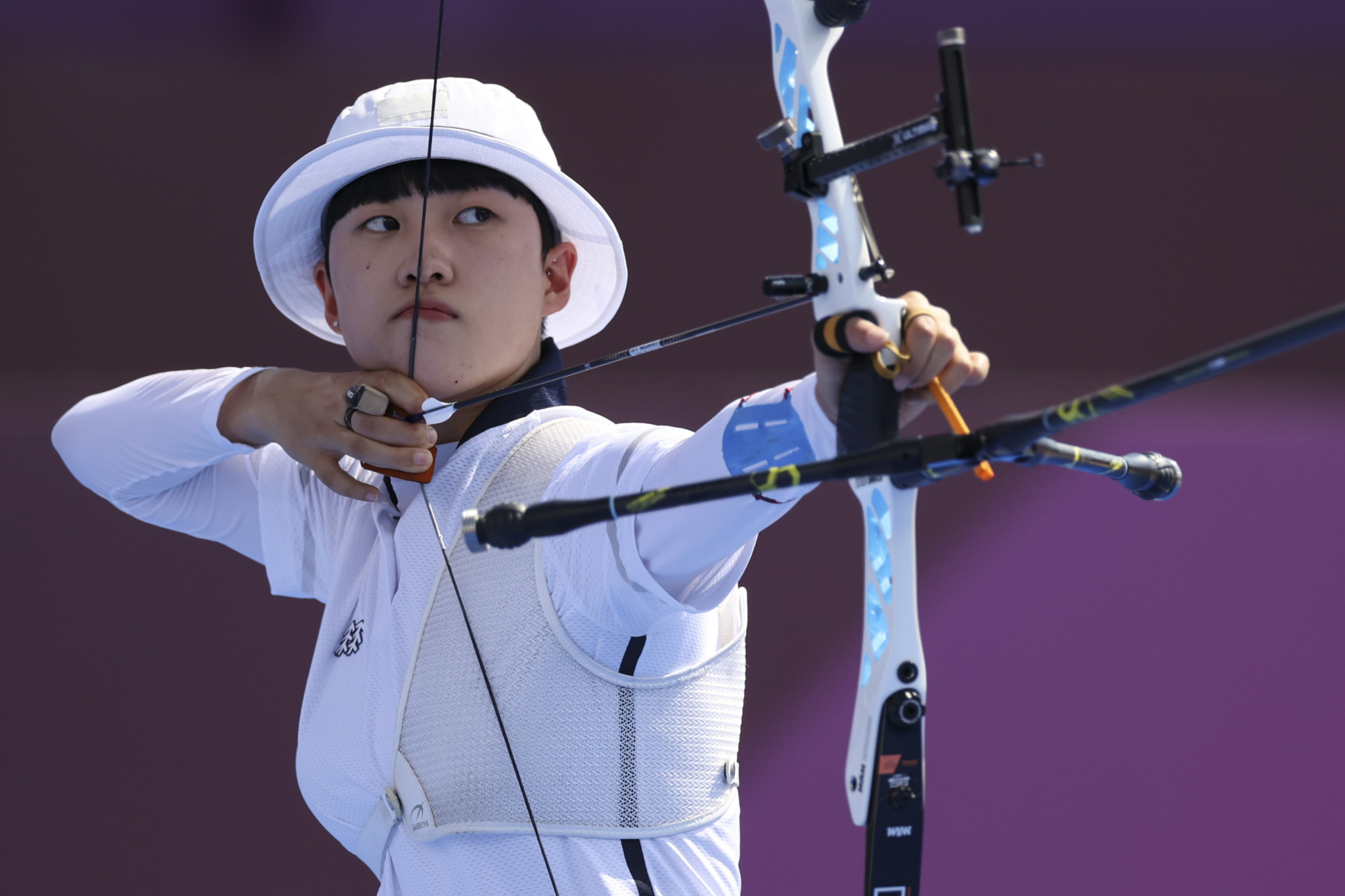 South Korean archer An San jokingly apologised after splitting her teammate's arrow during the Olympic competition last year ©Getty Images