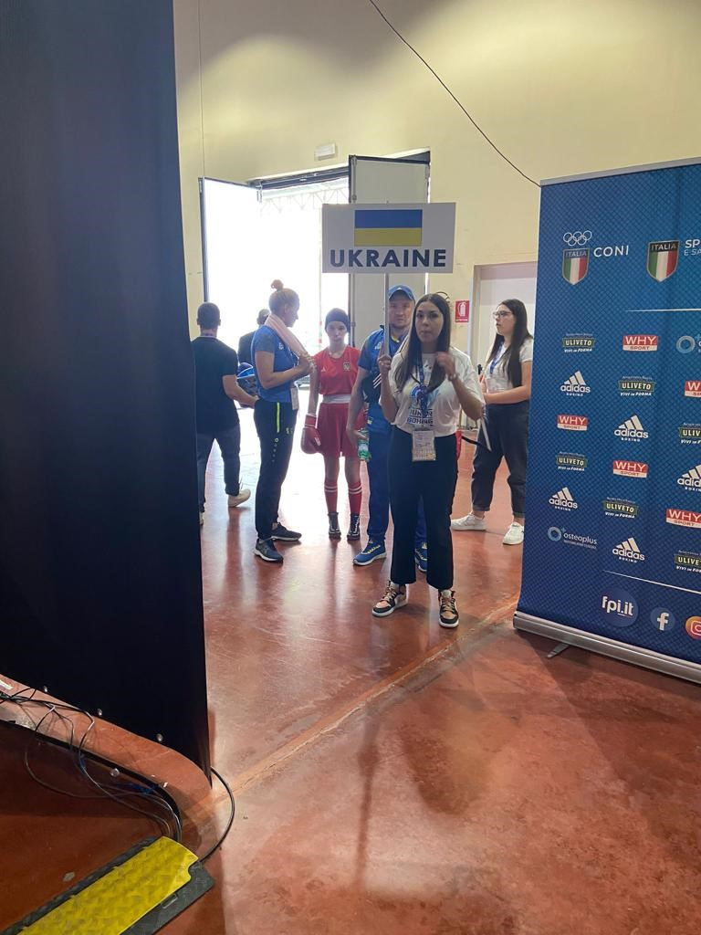 Ukraine's status at the EUBC Junior Boys and Girls Boxing Championships has been subject to confusion, but a photo from the event shows the presence of the country's flag ©EUBC