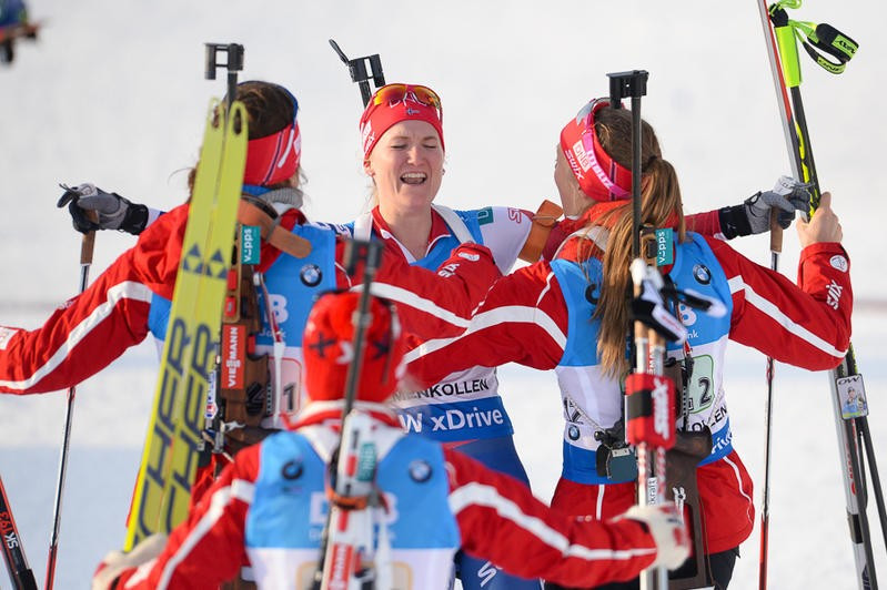 Norway ended France's winning run at the IBU World Championships ©Getty Images