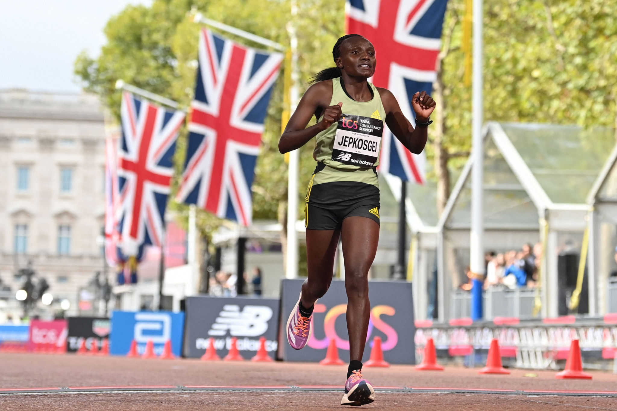 Kenya's defending champion Joyciline Jepkosgei finished second in London ©Getty Images