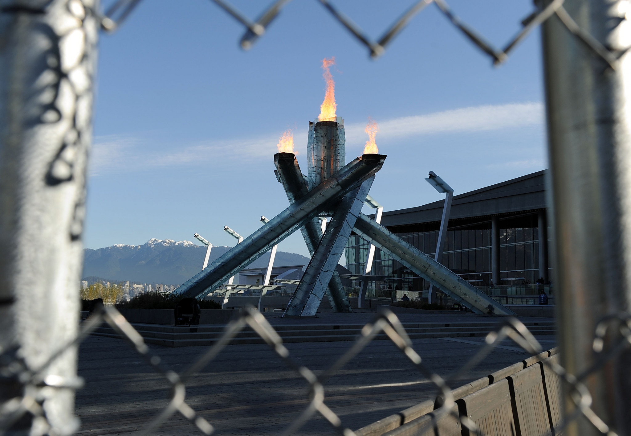 During the 2010 Games, many were upset that the cauldron was surrounded by a chain link fence ©Getty Images
