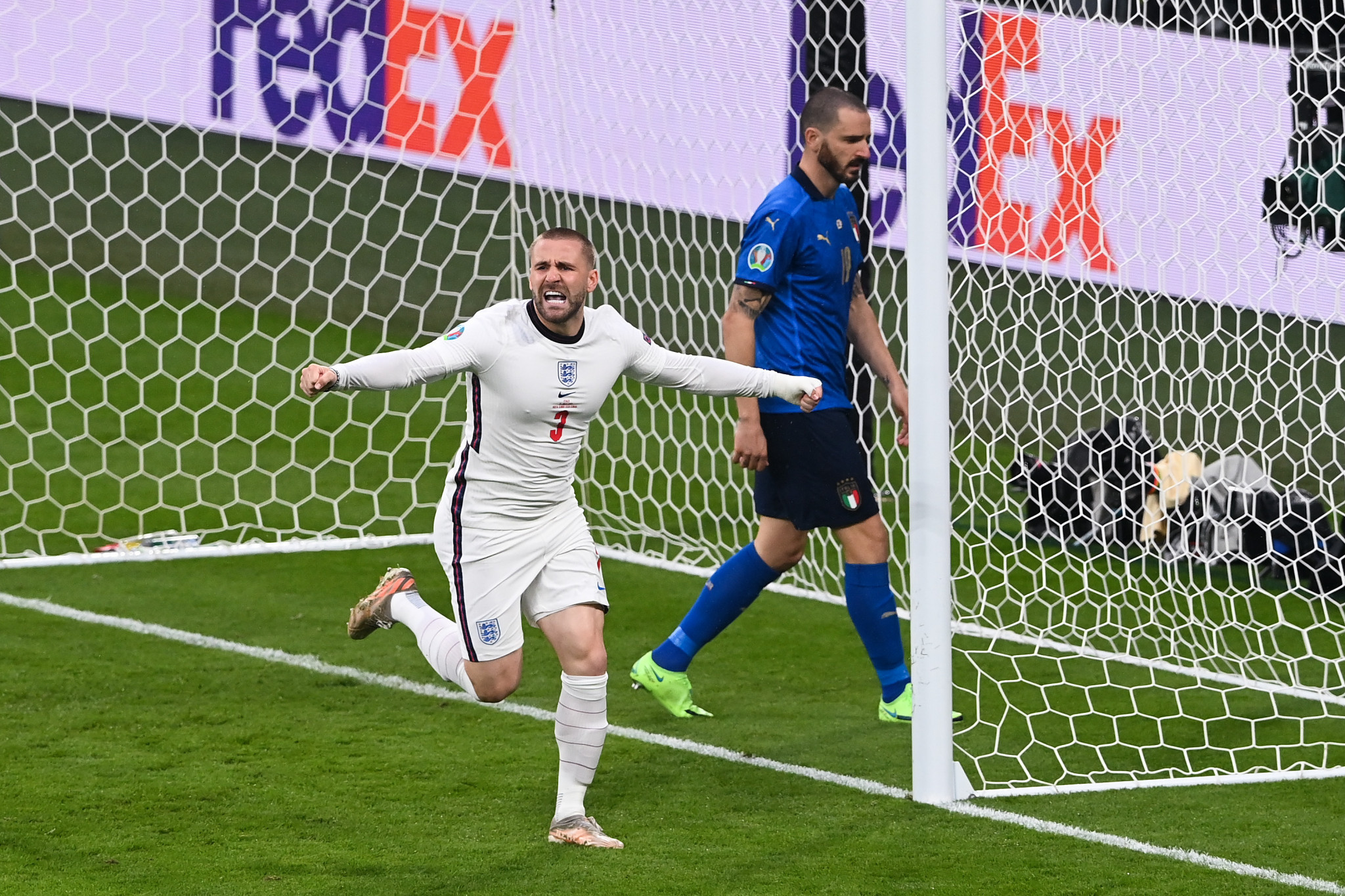 Luke Shaw gave England the dream start in the final, but it was downhill from there ©Getty Images