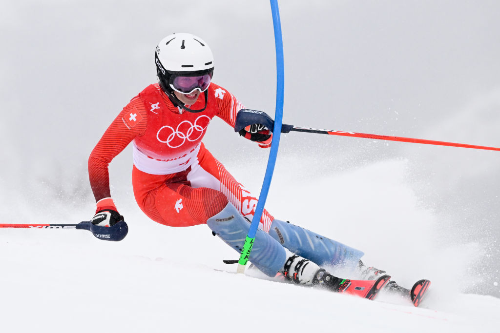Michelle Gisin of Switzerland was the Beijing 2022 gold medallist in the women's Alpine skiing combined event, whose Olympic future is under threat ©Getty Images
