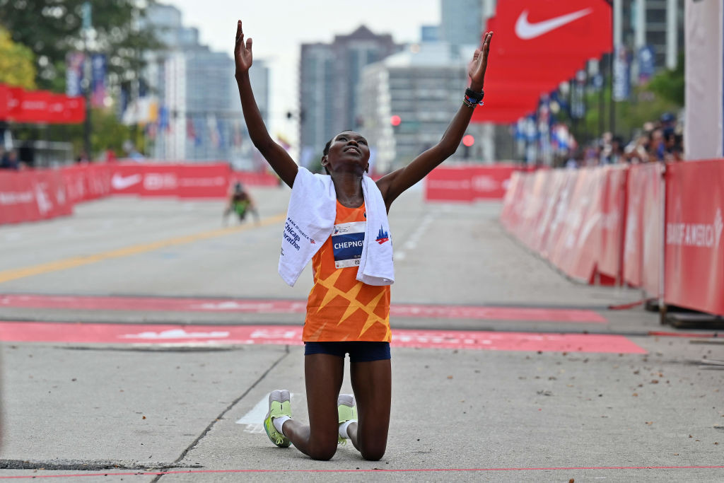 Kenya's 2019 world champion Ruth Chepngetich is due to defend her Chicago Marathon title tomorrow ©Getty Images