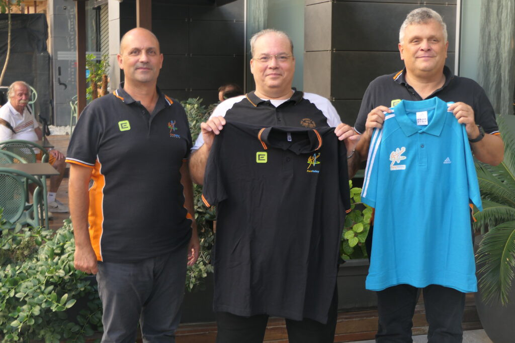 ParaVolley Europe President Branko Mihorko, right, and general manager Nello Calleja, left, met with ParaVolley Africa President Ehab Hassanein, centre, in Malta ©ParaVolley Europe