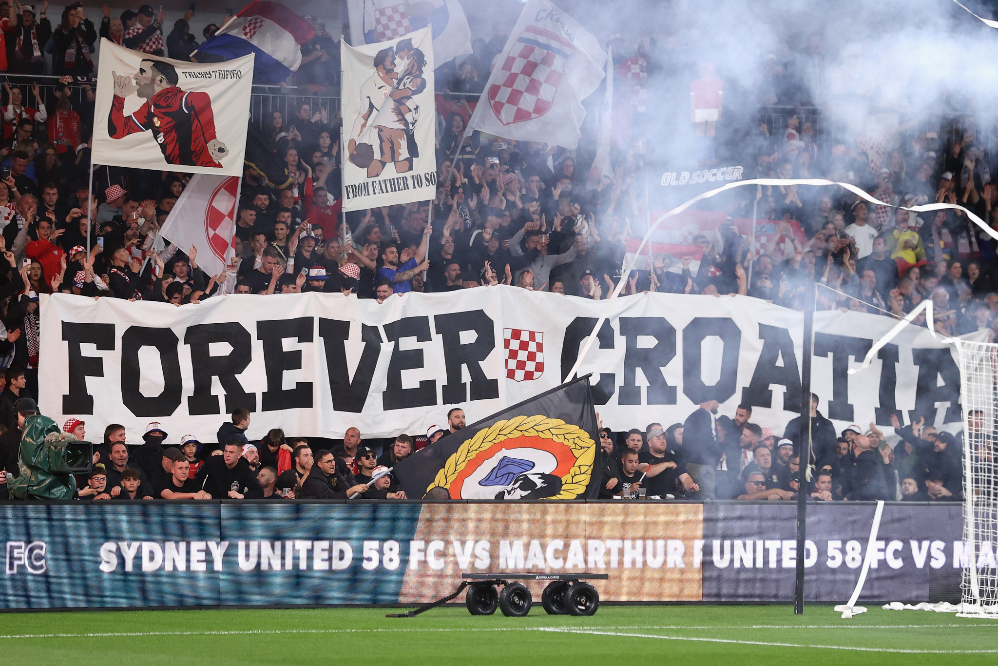 Football Australia is following up on further racist behaviour at the Australia Cup final after banning two Sydney United 58 fans for life for giving Nazi salutes ©Getty Images