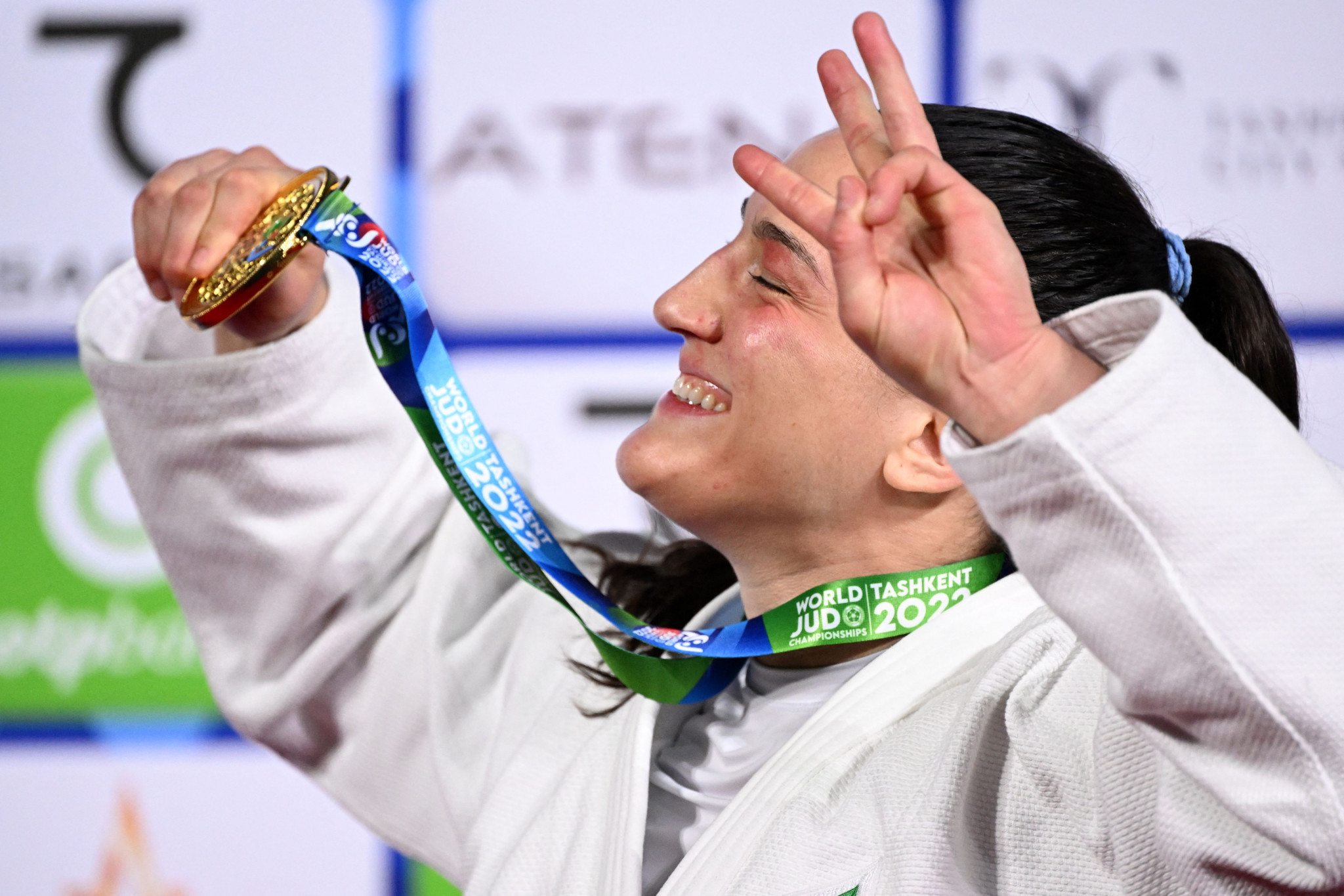The victory marked Aguiar's third gold medal at the World Judo Championships ©Getty Images