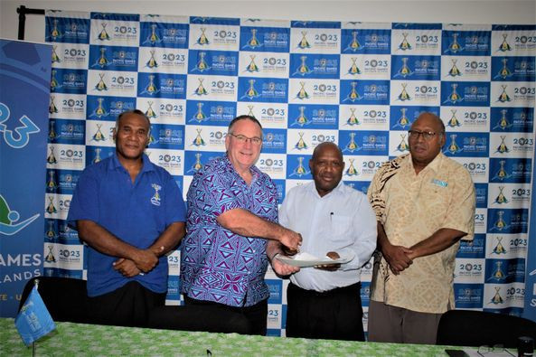 A three-party agreement on using Solomon Islands National University venues for the Pacific Games has been signed ©Facebook/Sol2023