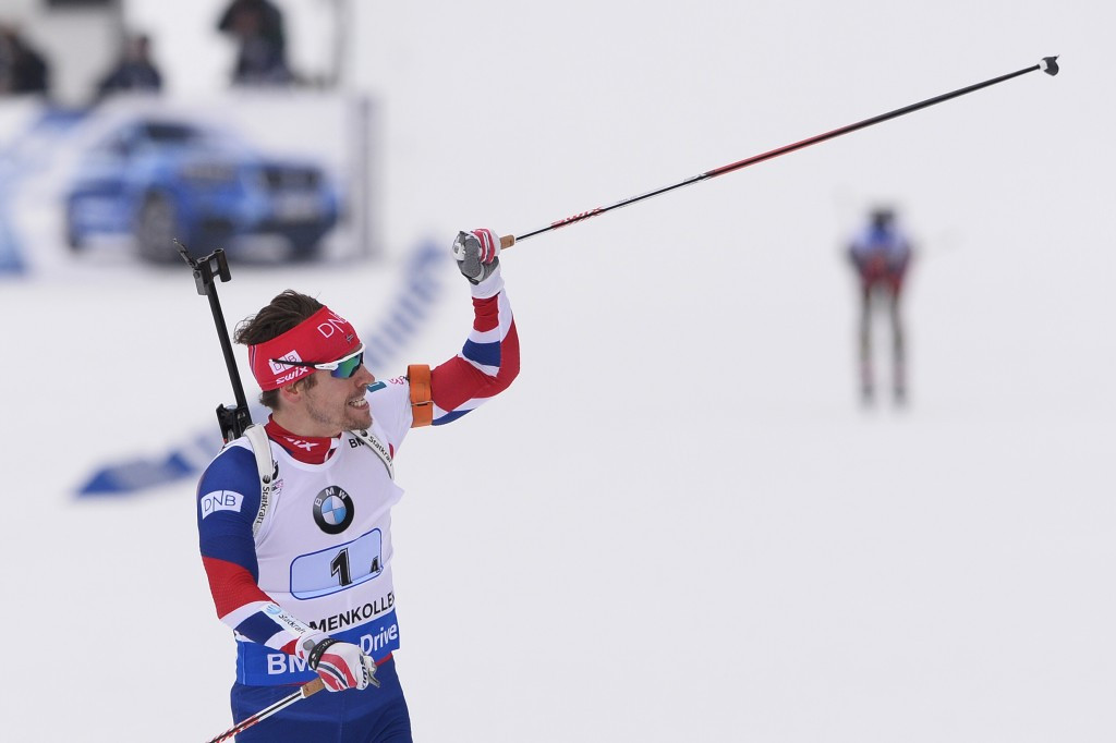 Poignant gold for Björndalen as Norway's men win relay title at IBU World Championships