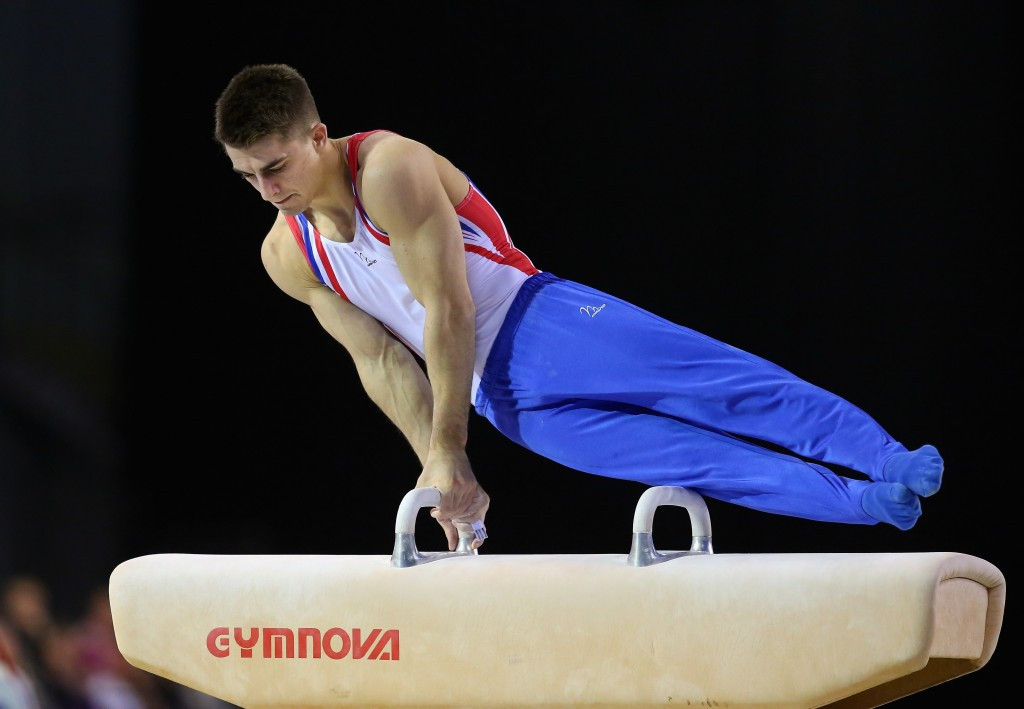 Max Whitlock on the pommel horse in Glasgow today ©Getty Images