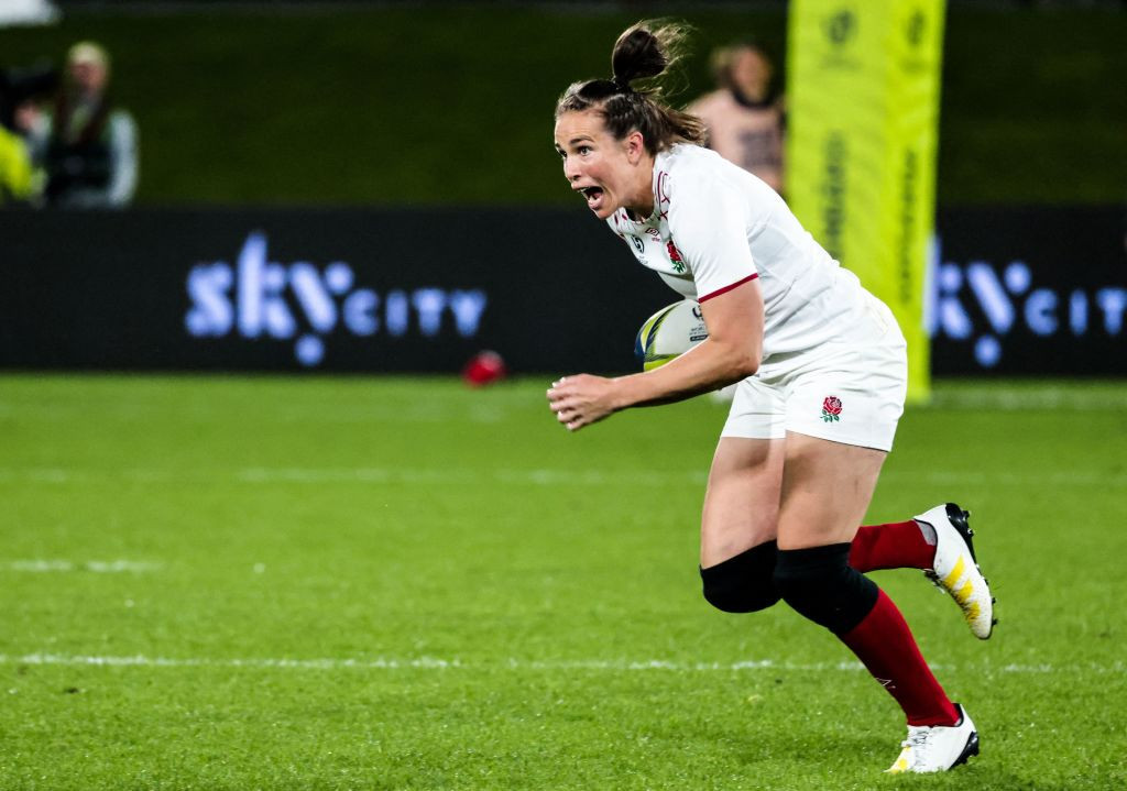 Emily Scarratt scored all of England's points as they beat France 13-7 at the 2021 Rugby World Cup in New Zealand ©Getty Images